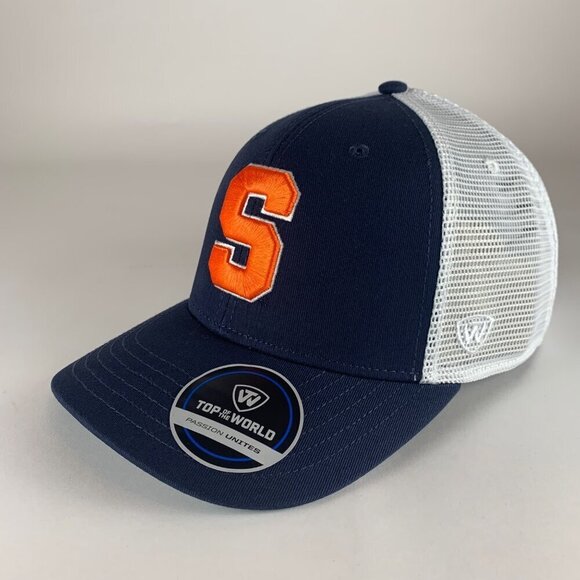 Syracuse Orangemen Navy Blue White Top of the World Snapback Trucker Hat New - Picture 1 of 5
